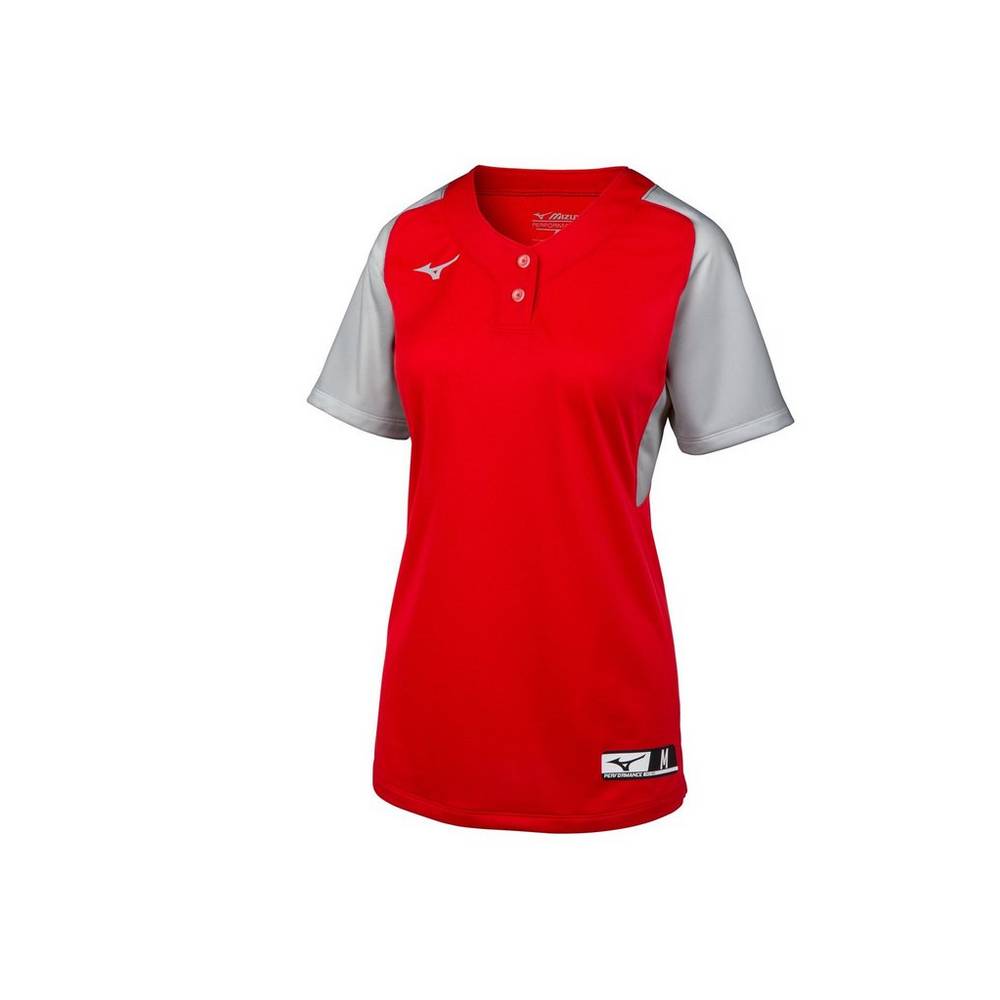 Jerseys Mizuno Aerolite 2-Button Mujer Rojas/Gris Baratas MIKX-78542